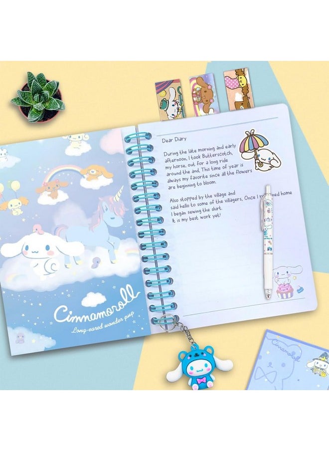 Climberty Climberty® 26Pcs Kawaii Cinnamoroll School Supplies Set, Kawaii Stationery Supplies Set with Notebook, Pencil Pouch, Click Pens, Cinnamoroll Stickers, Stationery Items Return Gift for Kids Birthday  - Image 4