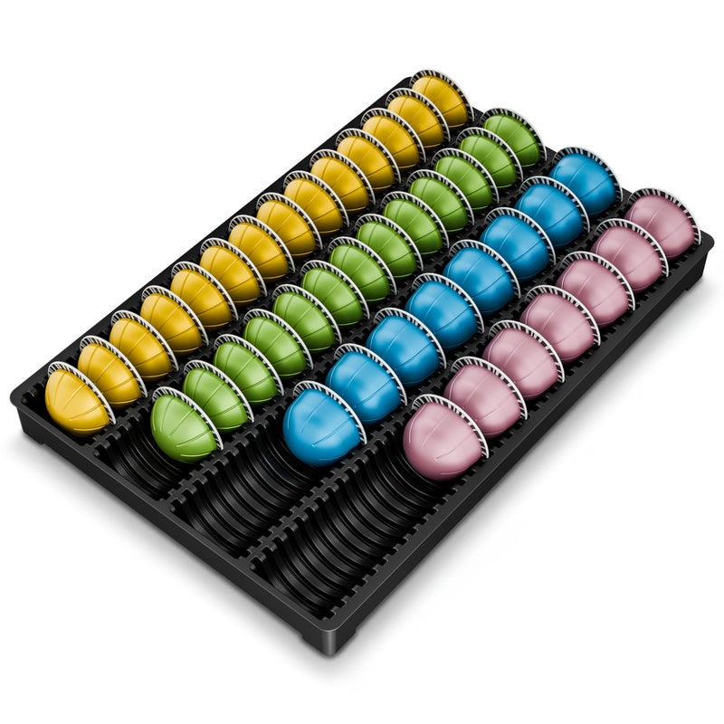 EVERIE Drawer Coffee Pod Organizer for Vertuo Capsules â€“ Holds Up to 40 Large or 52 Small Pods, Space-Saving Insert Tray, Fits Kitchen Cabinets, 15.4" x 10.2" x 1.2" - Image 1