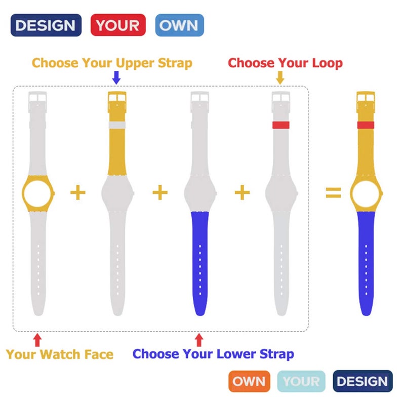 GreenOlive Replacement Waterproof Silicone Rubber Watch Strap Watch Band for Swatch (17mm 19mm 20mm) (19mm, Black) - Image 5