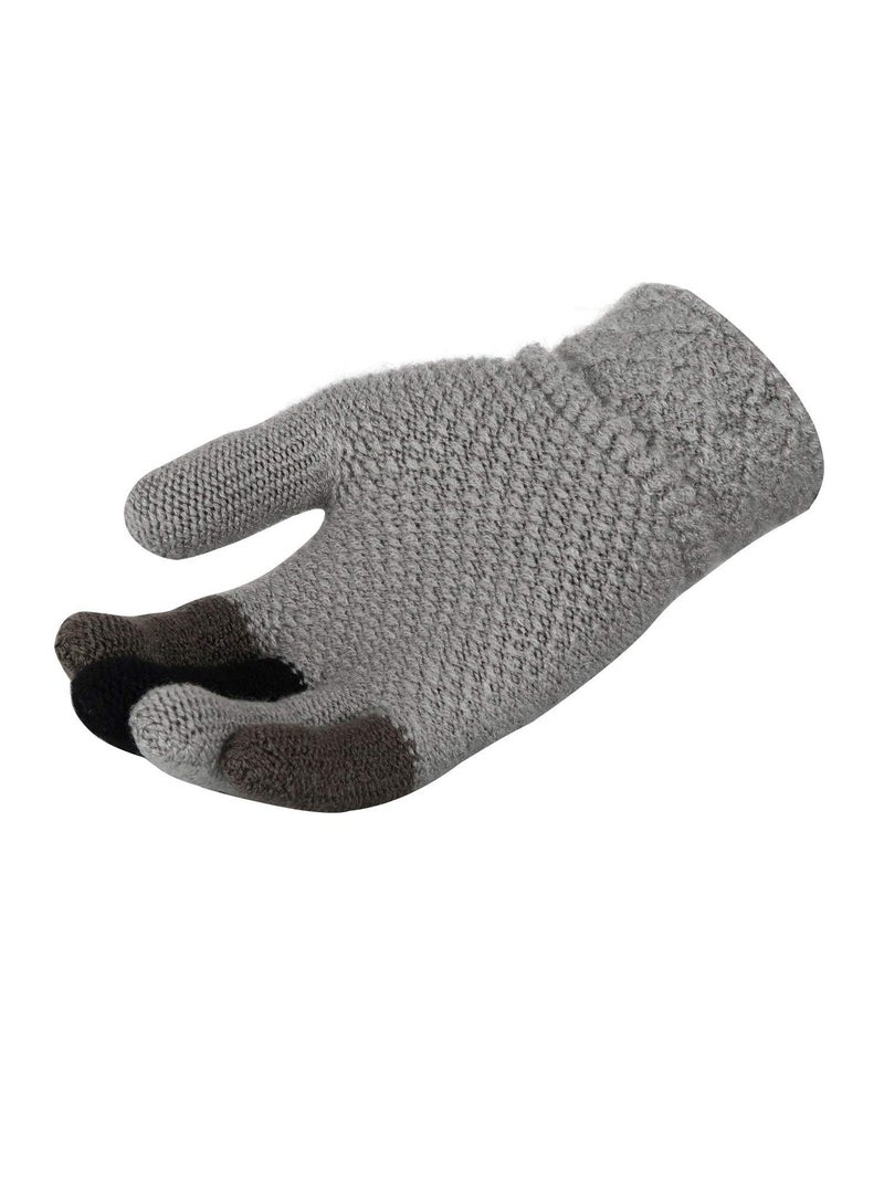 FabSeasons Girl's and Boy's Acrylic Woollen Winter Gloves (Grey, 5-8 Years) - Image 3