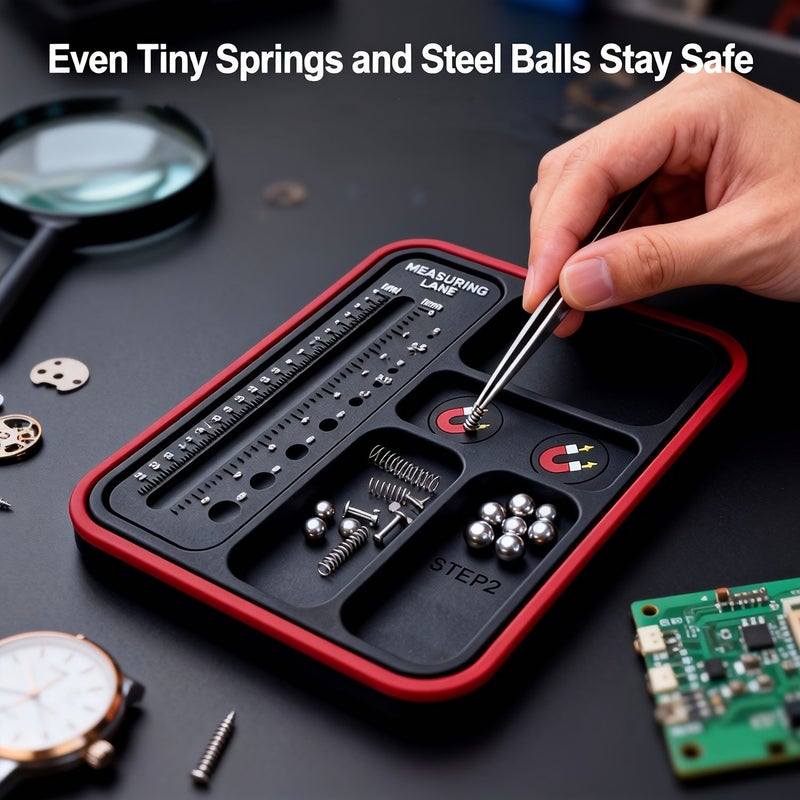 Pure Black HobbyPark RC Parts Screws Tray Compartment Screw Length And Diameter Gauge - Image 2