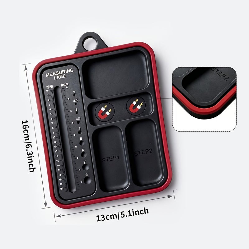 Pure Black HobbyPark RC Parts Screws Tray Compartment Screw Length And Diameter Gauge - Image 3