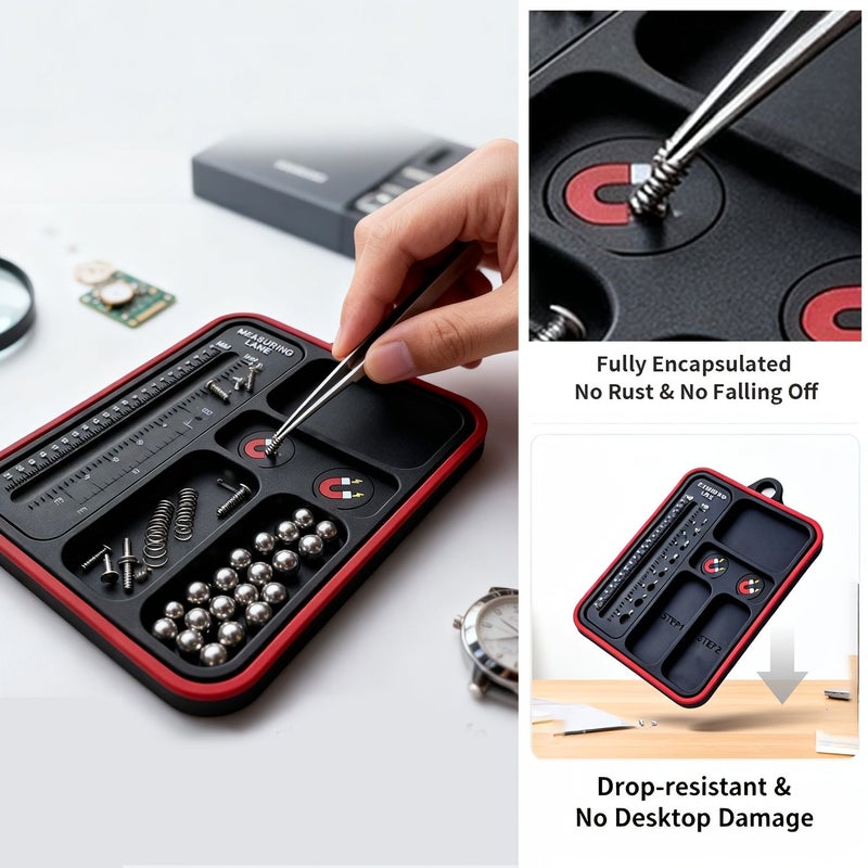 Pure Black HobbyPark RC Parts Screws Tray Compartment Screw Length And Diameter Gauge - Image 4