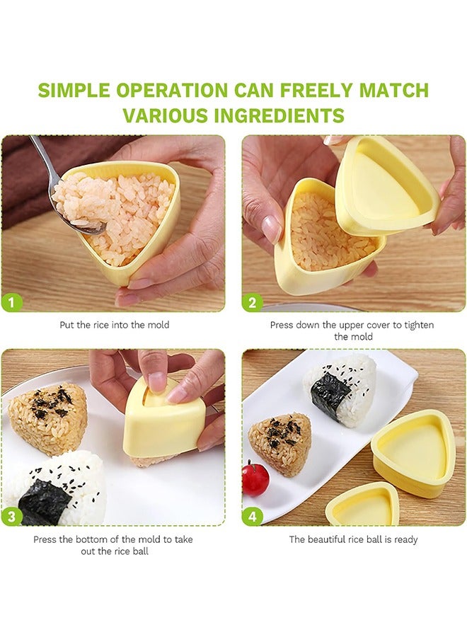 3pcs قالب كرة الأرز ، مطبعة صانع السوشي المثلث ، طقم صنع الأرز السوشي غير العصي - Image 3