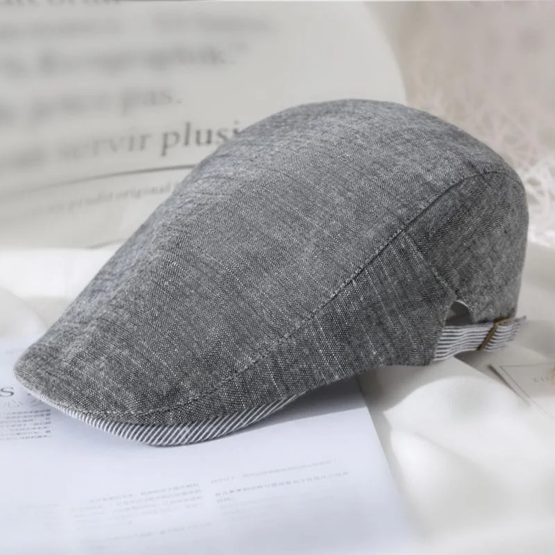 Valkyrie Italian Style Men's Cap Hat Buckle Adjustable Sweatproof Plain Men's Anthracite