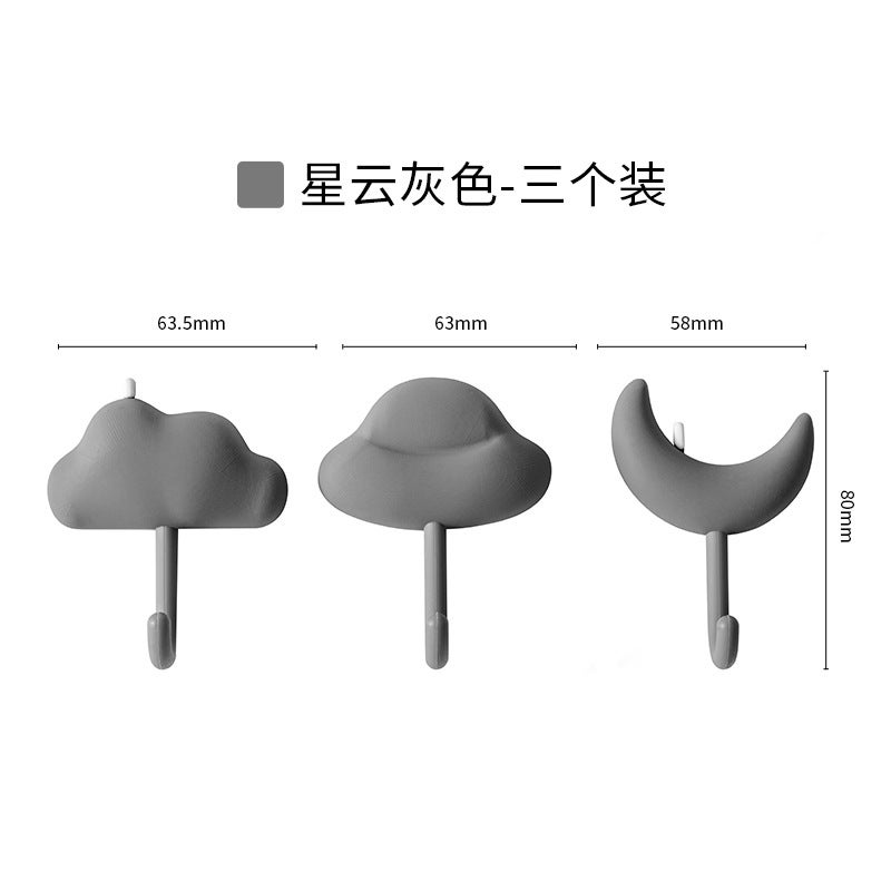 Heavy-Duty Adhesive Hooks No-Drill Wall Hangers gray three - Image 1