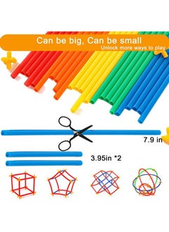 RAINBOW TOYFROG Building Straws And Connectors Stem Blocks Construction Toys For Boys & Girls 300 Pcs Straw Building Set Engineering Connector Blocks For Kids  - Image 4