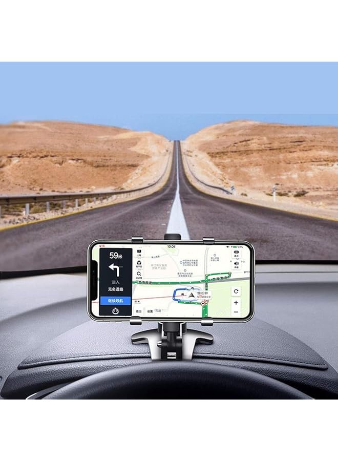 حامل هاتف للسيارة يدور 360 درجة، حامل هاتف خلوي للوحة القيادة للسيارة، حامل مشبك مناسب للهواتف الذكية مقاس 4 إلى 7 بوصات - Image 5