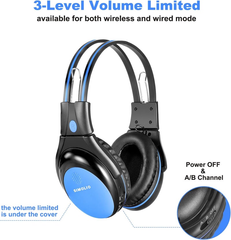 SIMOLIO Wireless IR Headphones with Volume Limiting - Image 2
