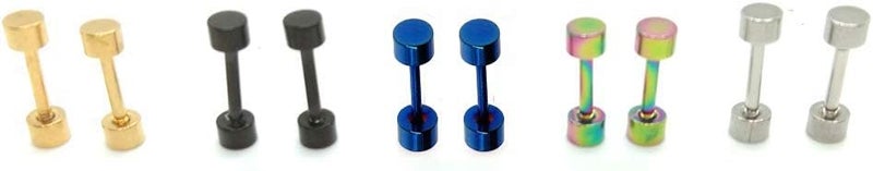 EACHLP Dot Earrings, High Polished Surgical Steel Screw Flat Back Disc Stud Earrings for Women Men Pack of 5 Pairs(3MM/4MM/5MM/6MM/8MM Option) - Image 3