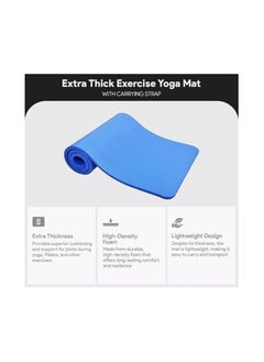 Generic Premium Yoga Mat Extra Thick 15mm - High Density Non-Slip Exercise Mat for Yoga, Pilates, Home & Gym Workouts  - Image 2