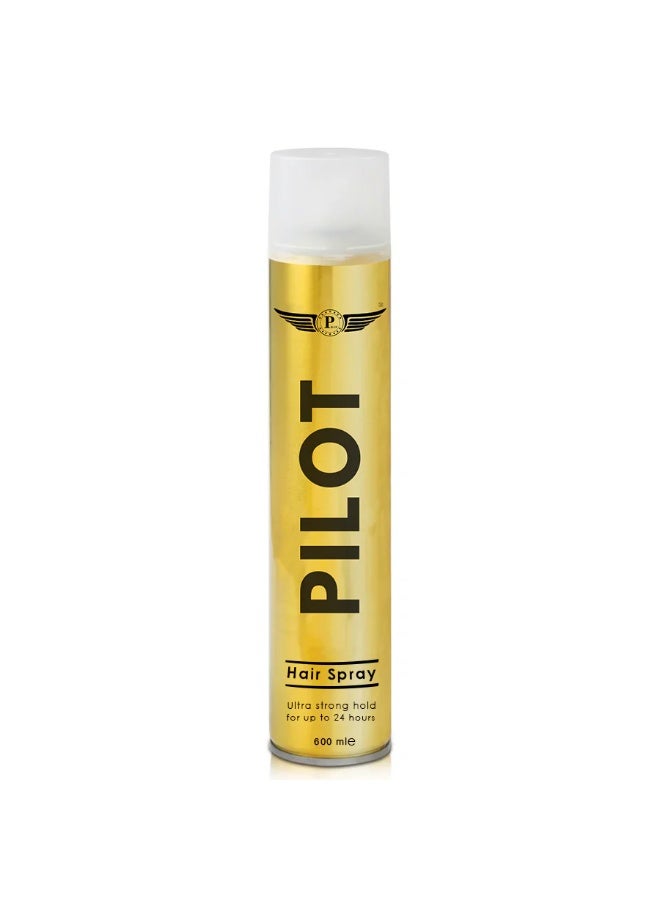 Pilot Hair Spray - 600 ml Long Lasting Styling Spray, Up to 24 Hour Hold, Controls Flyaways & Baby Hair