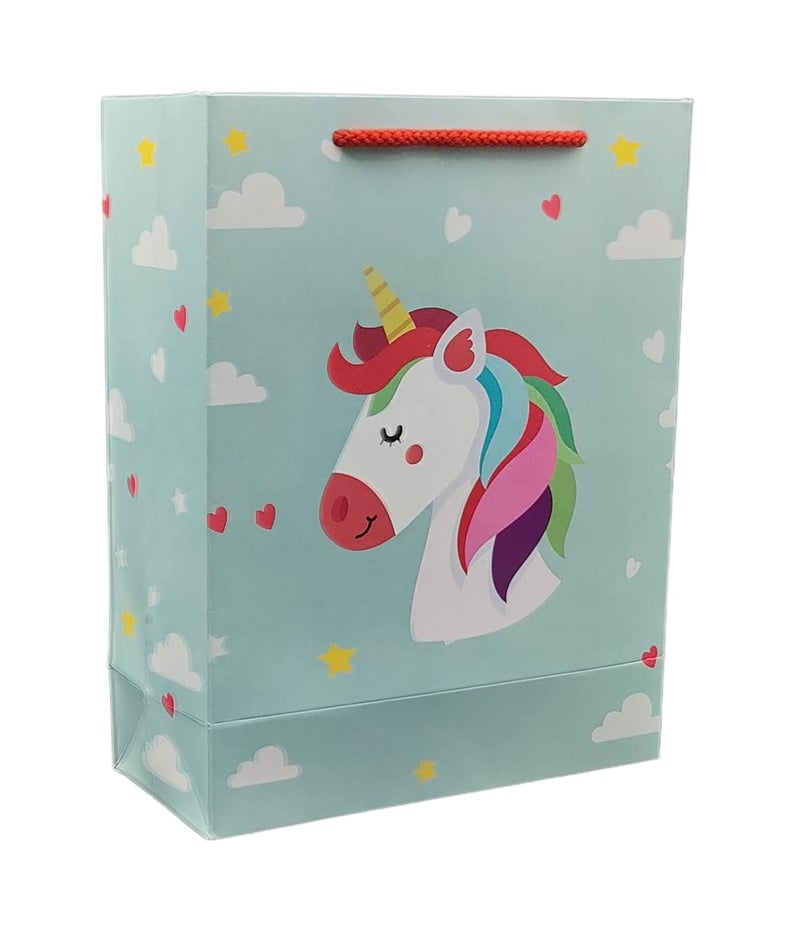 Arrow Paper Products Rainbow Unicorn Printed Gift Bags For Gifting | Weddings | Birthday | Holiday Presents (Size 9 X 7 X 3 Inch | Pack Of 10), Multicolor - Image 1