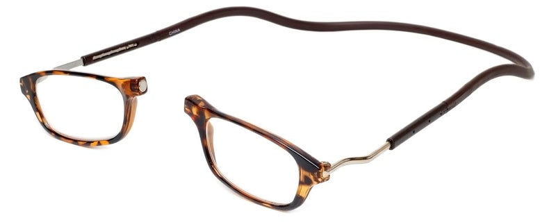Calabria Unisex Oval Snap Magnetic Reading Glasses with Clear Lenses Dark Brown Tortoise Havana Red Pull Apart Glasses with Magnetic Bridge Wrap Around Eyeglasses Eyewear 150 - Image 2