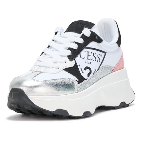 Guess Women's Calebb Sneaker, Silver/Pink Multi 099, 5.5 - Image 5