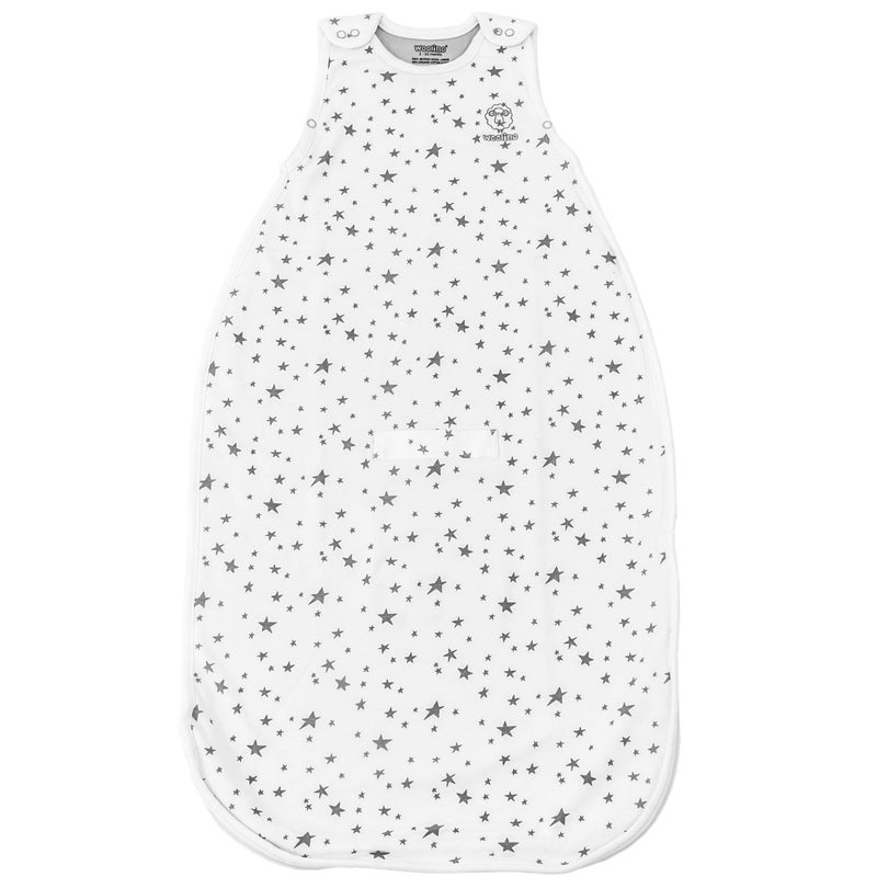 وولينو 4 Season Ultimate Baby Sleeping Bag - Merino Wool and Organic Cotton - Universal Size Adjustable Sleep Sack for Baby - Two-Way Zipper Sleeping Bag (2-24 Months) - Stars White - Image 2