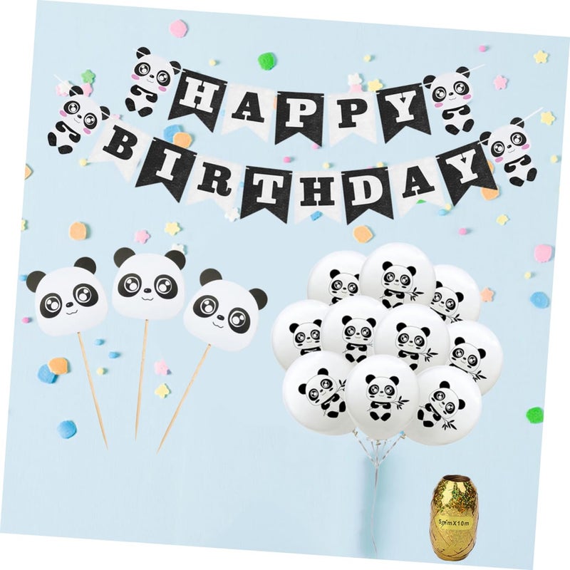 Black Birthday Party Decorations Set with Banner Balloons and Wall Decor 18pcs - Image 4