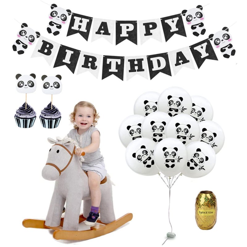 Black Birthday Party Decorations Set with Banner Balloons and Wall Decor 18pcs - Image 2