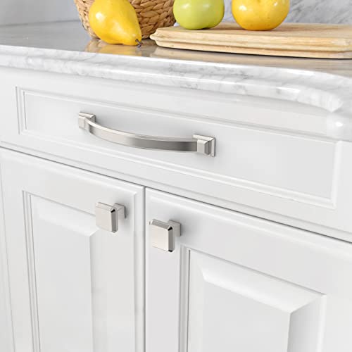 Amerdeco 10 Pack Brushed Satin Nickel Cabinet Pulls 5 Inch(128mm) Hole Centers, Handles for Kitchen Cabinet Hardware, Arch Cabinet Handles for Bathroom Dresser Drawer Handles ZH0016… - Image 4