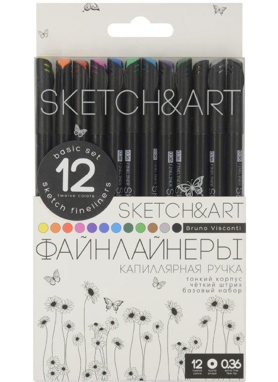 Bruno Visconti "sketch&art" 0,36MM Fine Tip Pencil 12 Colors  - Image 1