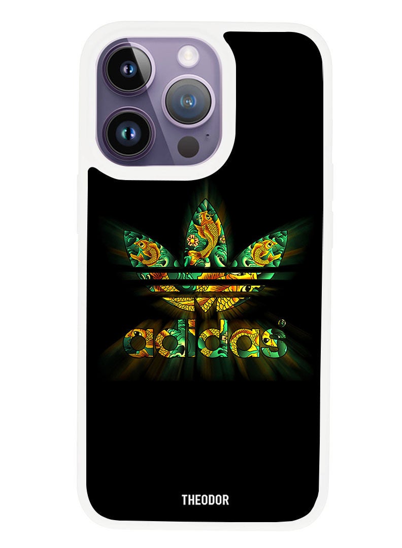 Theodor Protective Case Anti Scratch Shock Proof Cover For APPLE IPHONE 14 PRO MAX Adibas (White Bumper) - Image 1