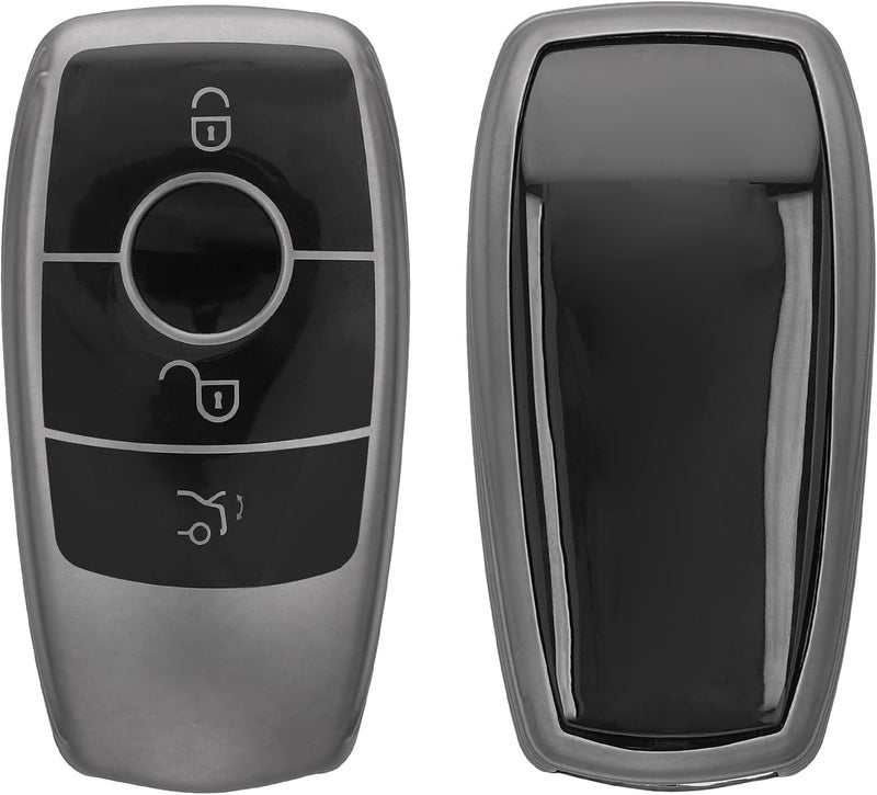 kwmobile Remote Case for Mercedes Benz Smart Key - Matte Black/Black - Image 1
