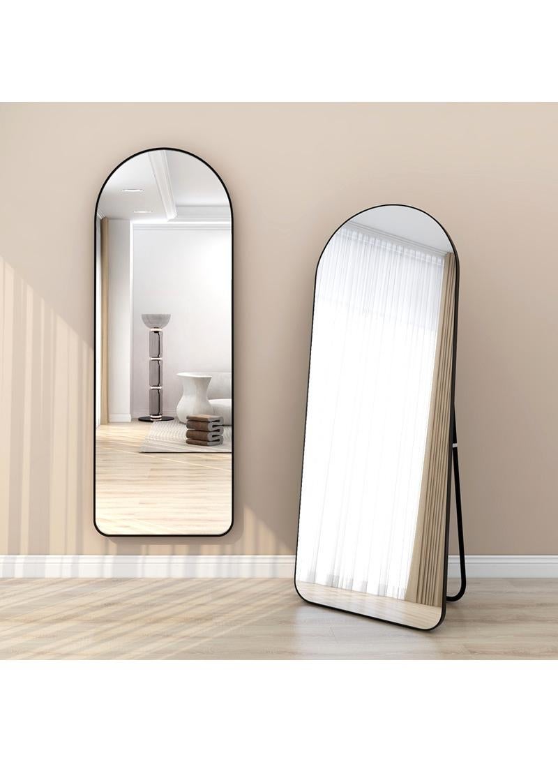 general Full Length Mirror 155x45cm Arched Aluminum Alloy - Large Standing Dressing Mirror with Stand, Wall Mounted Hanging Leaning for Bedroom Living Room Locker Room Black - Image 4