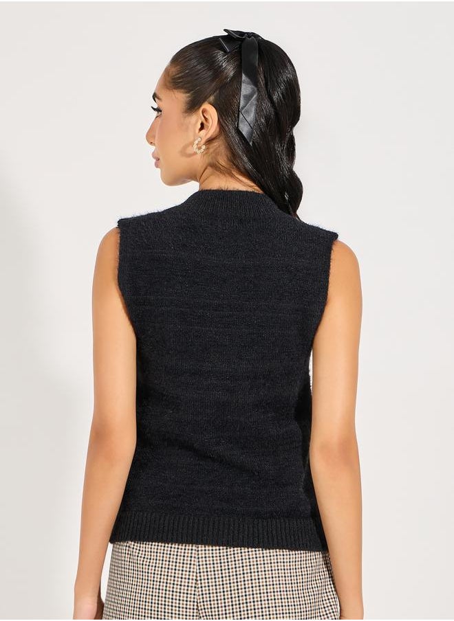 Styli Soft Textured Sleeveless Knit Top  - Image 5