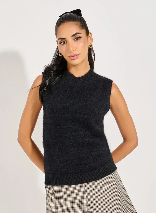 Styli Soft Textured Sleeveless Knit Top