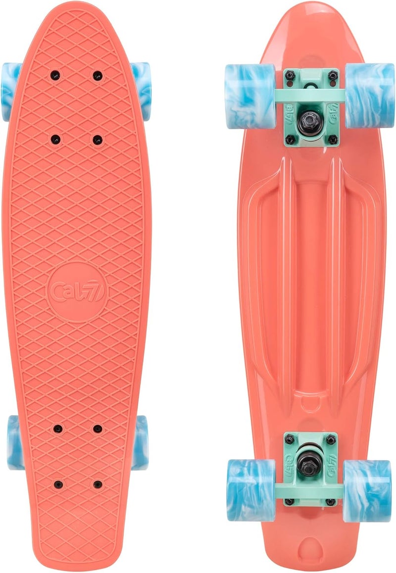 Cal 7 22" Complete Mini Cruiser Plastic Skateboard - Image 1