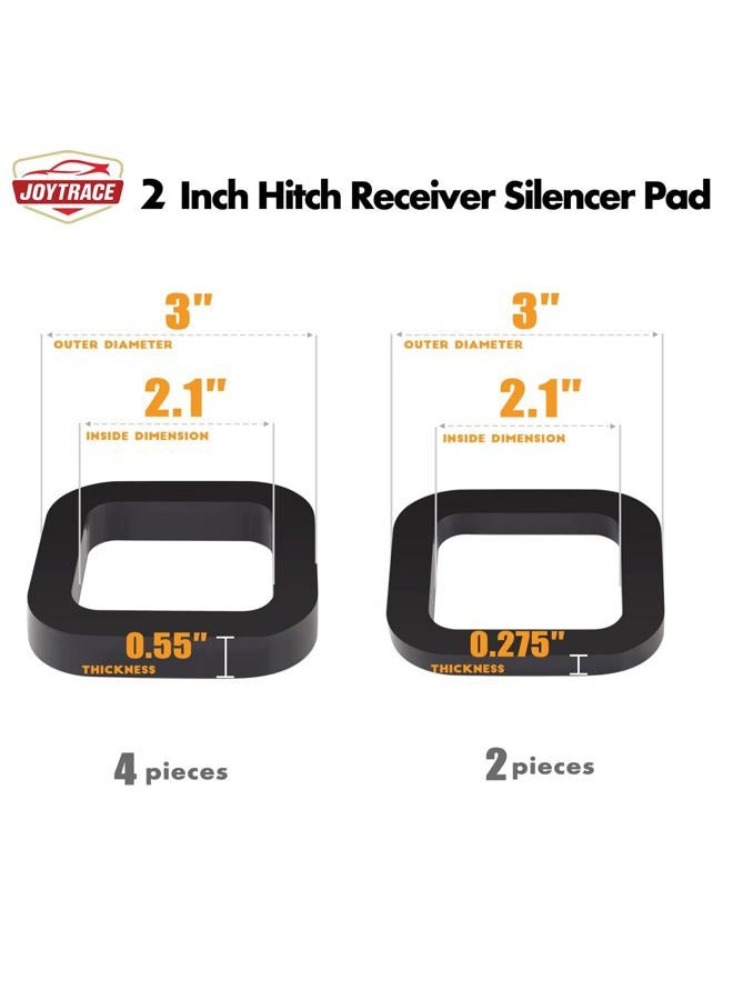 joytrace 6 Pack - Multiple Size Combination，2 Inch Hitch Receiver Silencer Pad - Compatible with Most 2 Inch Trailer Hitch Receiver - Image 4