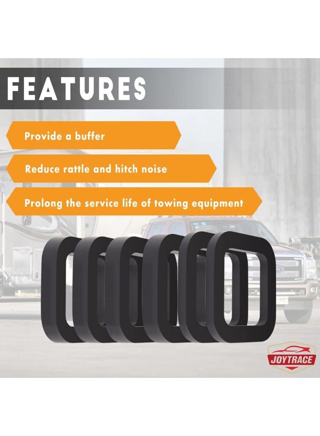 joytrace 6 Pack - Multiple Size Combination，2 Inch Hitch Receiver Silencer Pad - Compatible with Most 2 Inch Trailer Hitch Receiver - Image 5