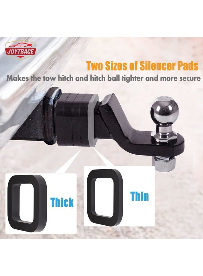 joytrace 6 Pack - Multiple Size Combination，2 Inch Hitch Receiver Silencer Pad - Compatible with Most 2 Inch Trailer Hitch Receiver - Image 2