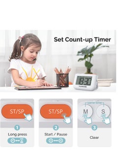 SYOSI Timer, Digital Kitchen Timer Clock for Cooking, Magnetic Timer for Kids, Desk Productivity Countdown Timer with Flip Stand, Sound Adjustable, Count-up Timer for Classroom,Baking, Study, Gym  - Image 5