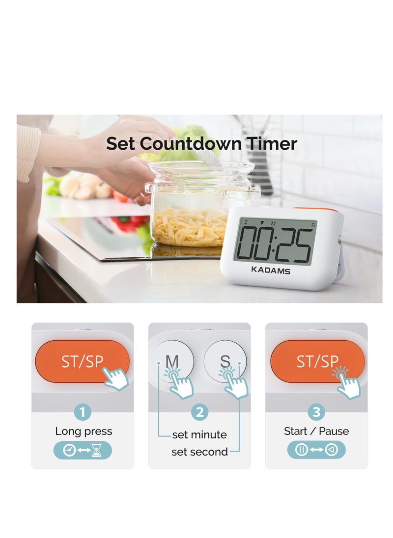 SYOSI - Timer, Digital Kitchen Timer Clock for Cooking, Magnetic Timer for Kids, Desk Productivity Countdown Timer with Flip Stand, Sound Adjustable, Count-up Timer for Classroom,Baking, Study, Gym - Image 1