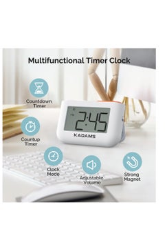 SYOSI Timer, Digital Kitchen Timer Clock for Cooking, Magnetic Timer for Kids, Desk Productivity Countdown Timer with Flip Stand, Sound Adjustable, Count-up Timer for Classroom,Baking, Study, Gym  - Image 3