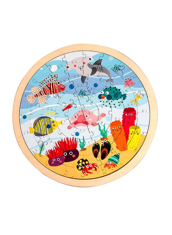 Large Piece Puzzles for Kids Children Wooden Puzzle 64 Pieces Educational Cartoon Puzzle Game Kids Toys Ocean - Image 1