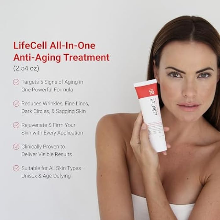 LifeCell All In One Anti-Aging Cream – Reduces Wrinkles, Fine Lines, Dark Circles & Sun Damage – Retinol, Vitamin C, DMAE & Hyaluronic Acid – Fragrance-Free, for All Skin Types (2.54oz), 2-Pack - Image 2