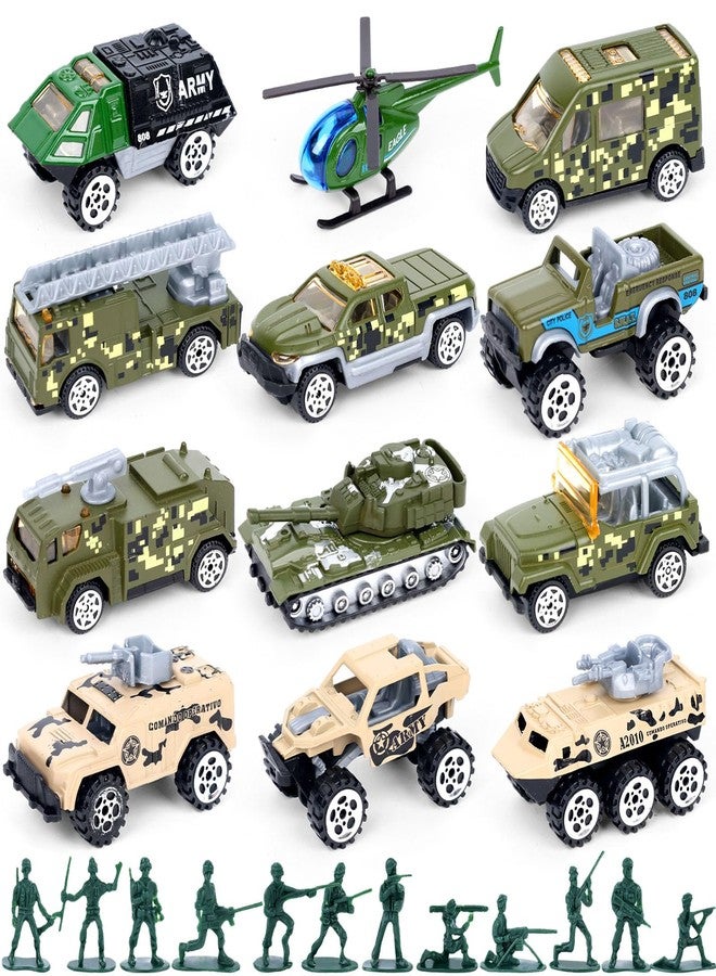 3 Otters 62PCS Die-Cast Military Set, 12 Alloy Vehicle, 50 Army Men Figures - Image 1