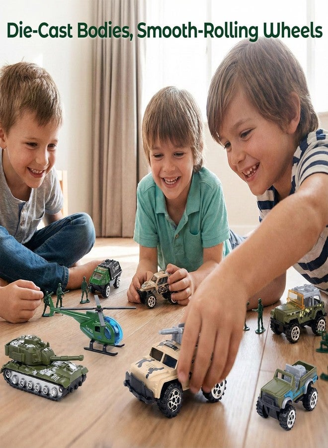 3 Otters 62PCS Die-Cast Military Set, 12 Alloy Vehicle, 50 Army Men Figures - Image 3