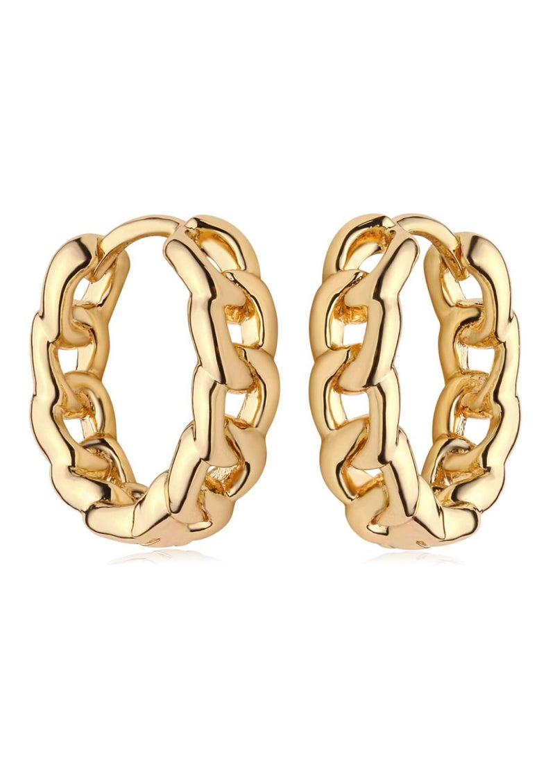 Mevecco - Women Huggie Earrings Gold Hoop Sleeper 14K Gold Filled Small Simple Handmade Hypoallergenic Everyday Jewelry - Image 1