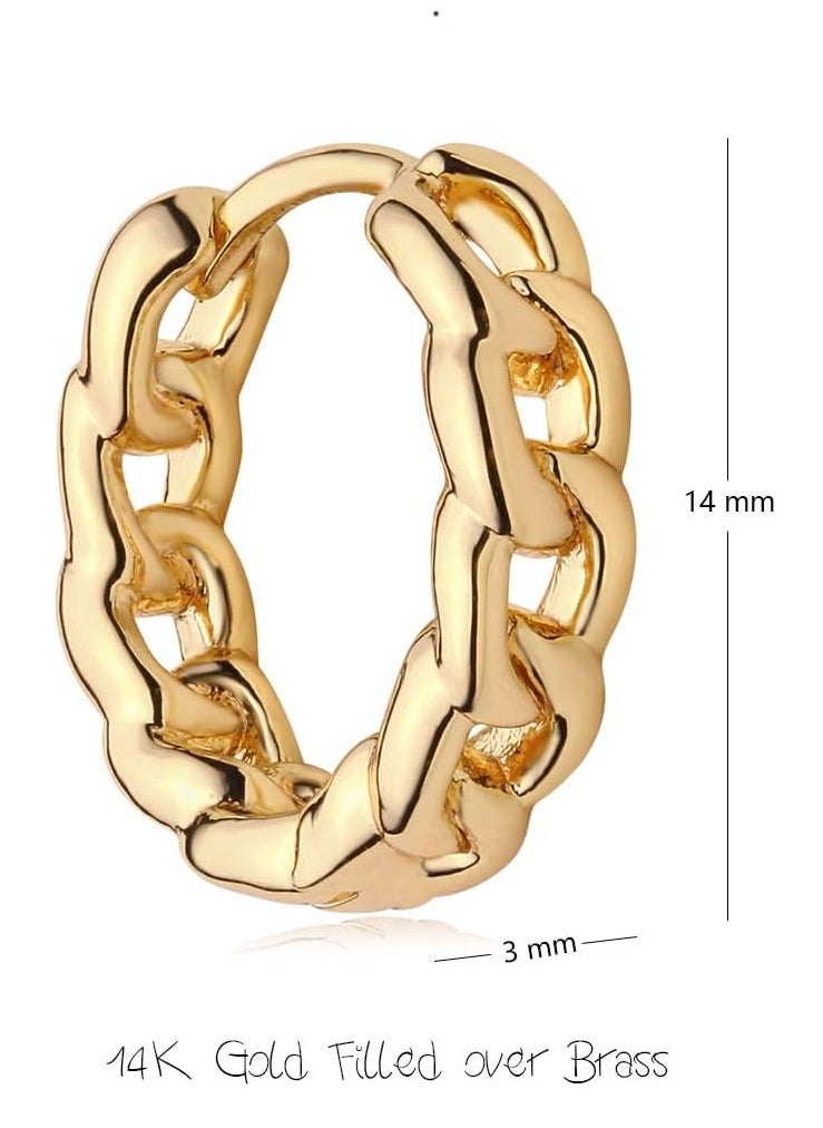 Mevecco - Women Huggie Earrings Gold Hoop Sleeper 14K Gold Filled Small Simple Handmade Hypoallergenic Everyday Jewelry - Image 1