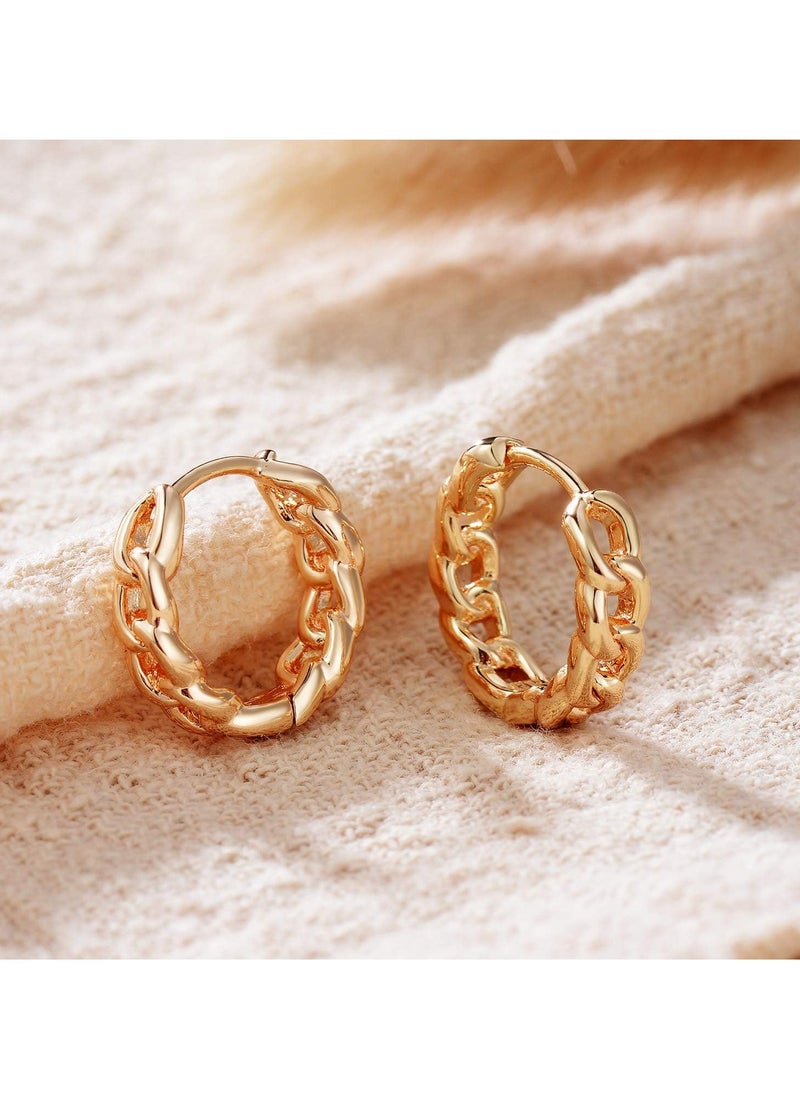 Mevecco - Women Huggie Earrings Gold Hoop Sleeper 14K Gold Filled Small Simple Handmade Hypoallergenic Everyday Jewelry - Image 1
