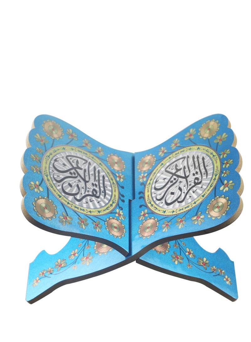 Y&D Quran Book Stand, Quran Holder Book Stand, Foldable Wooden Book Stand with Intricate Carvings for Bible Quran Eid Mubarak Ornament  - Image 1