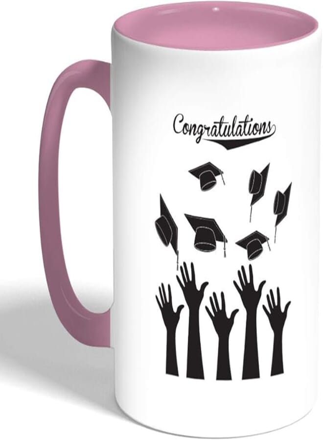 Decalac Graduation party Printed Coffee Mug, Pink Color