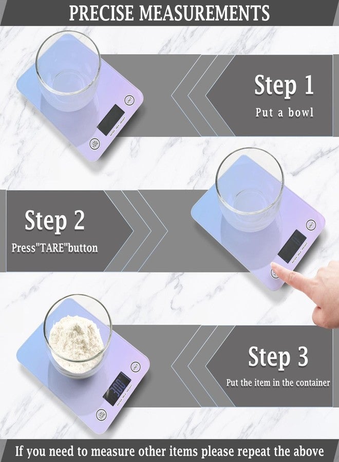 Eyanle Food Scale Kitchen Scale Food Scales Digital Weight Grams and Ounces Small Electronic Food Scale for Baking Cooking Gradient Purple - Image 3