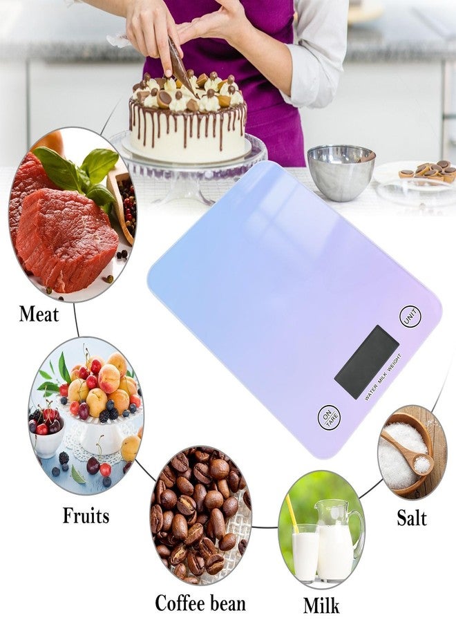 Eyanle Food Scale Kitchen Scale Food Scales Digital Weight Grams and Ounces Small Electronic Food Scale for Baking Cooking Gradient Purple - Image 5