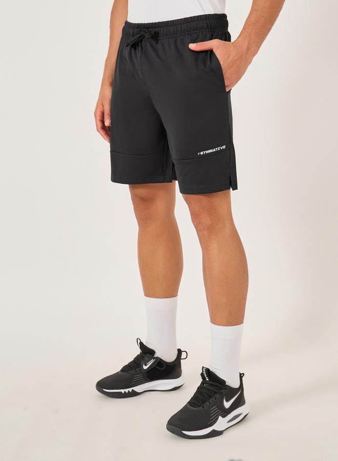 Styli Slogan Print Regular Fit Training Shorts  - Image 2
