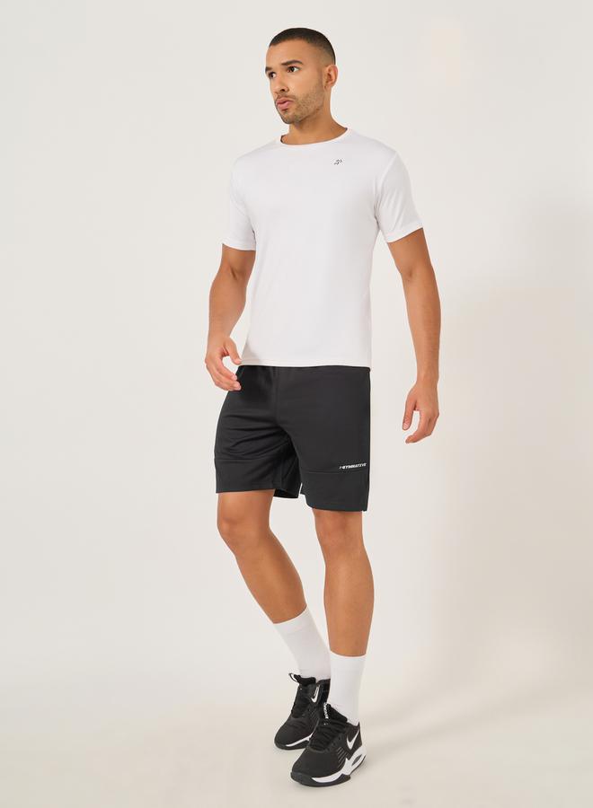 Styli Slogan Print Regular Fit Training Shorts  - Image 1