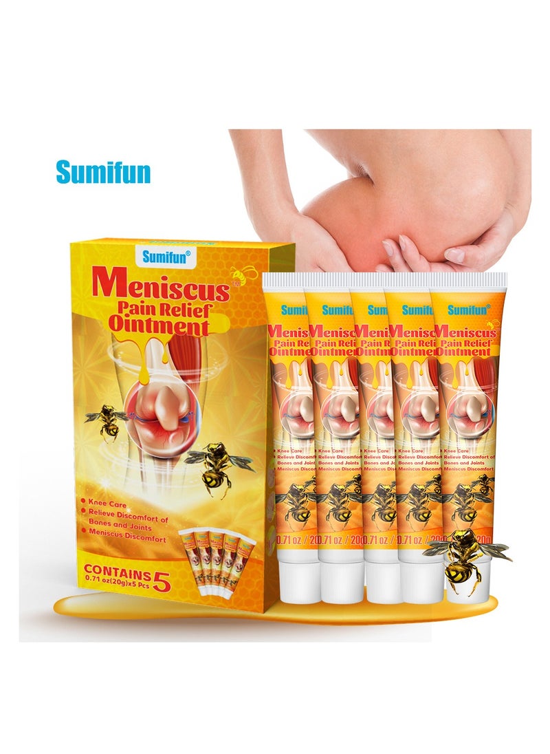 Sumifun (5pcs) Bee Venom Soothing Gel, Joint Care Cream, Bee Gel Soothing Cream, Repair Damaged Tendons, Relieve Tension and Pain, Joint and Muscle Pain Relief Cream  - Image 1
